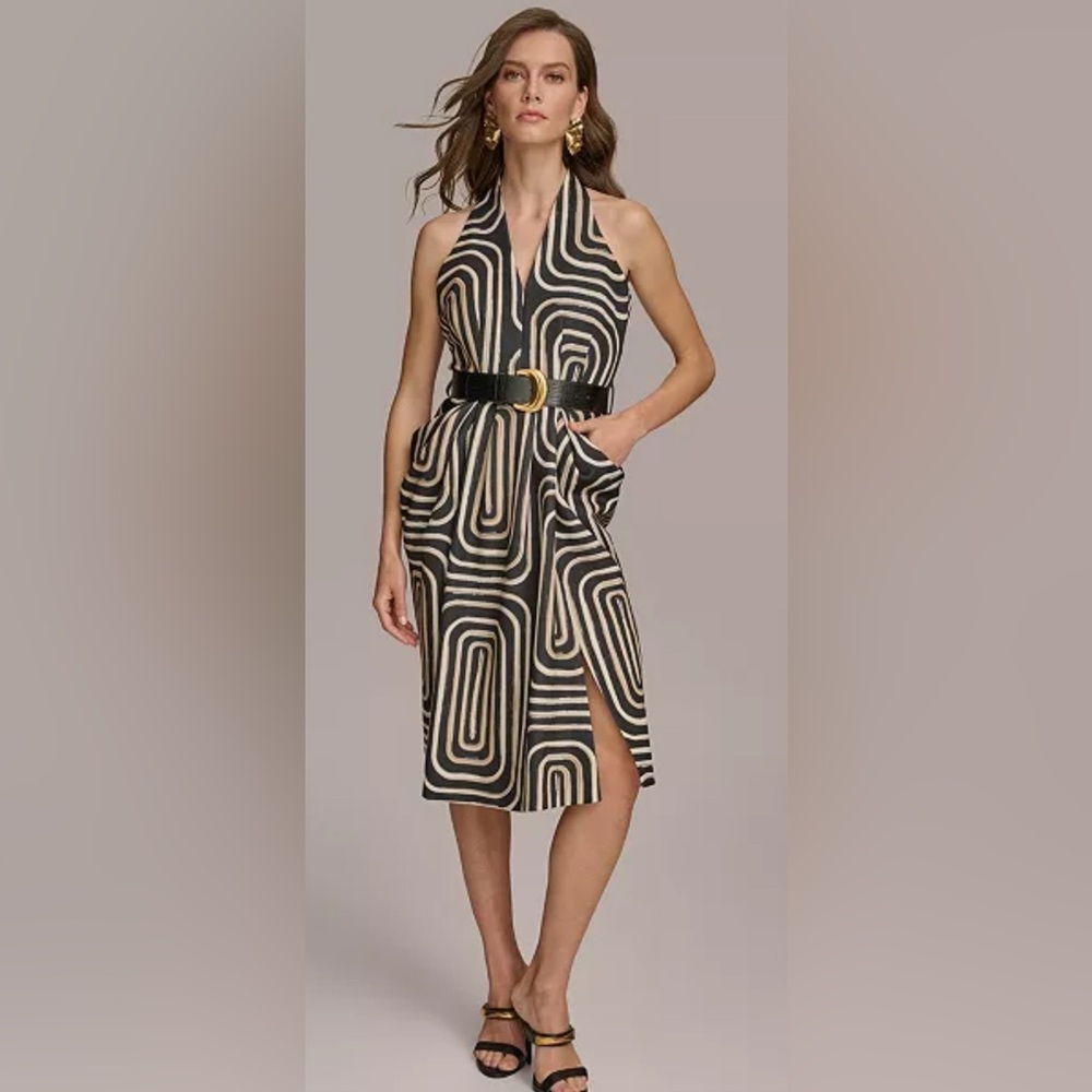 Donna Karan New York
Women's Printed Sleeveless belt Dress.